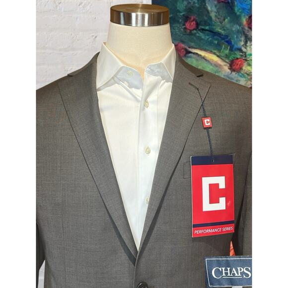 New Chaps Performance 44R Light Brown Nealhead Blazer Jacket Stretch Comfort - Picture 2 of 14